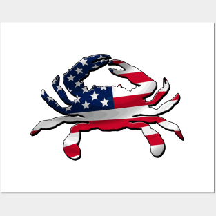 Stars and Stripes crab Posters and Art